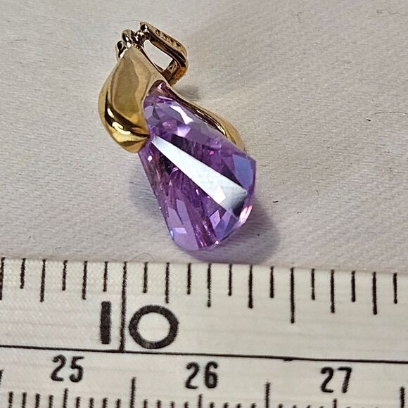 Amethyst and Gold Pendant, Unique and rare - Picture 7 of 7